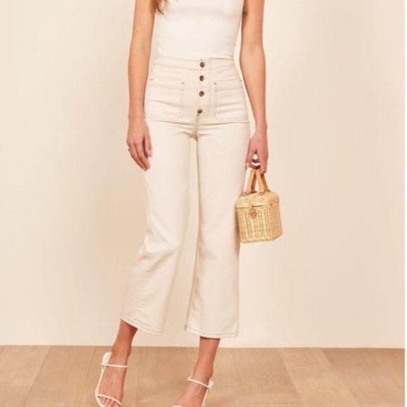Reformation Pants - Reformation | Eloise High Rise Wide Leg  Jean Ivory Size 26